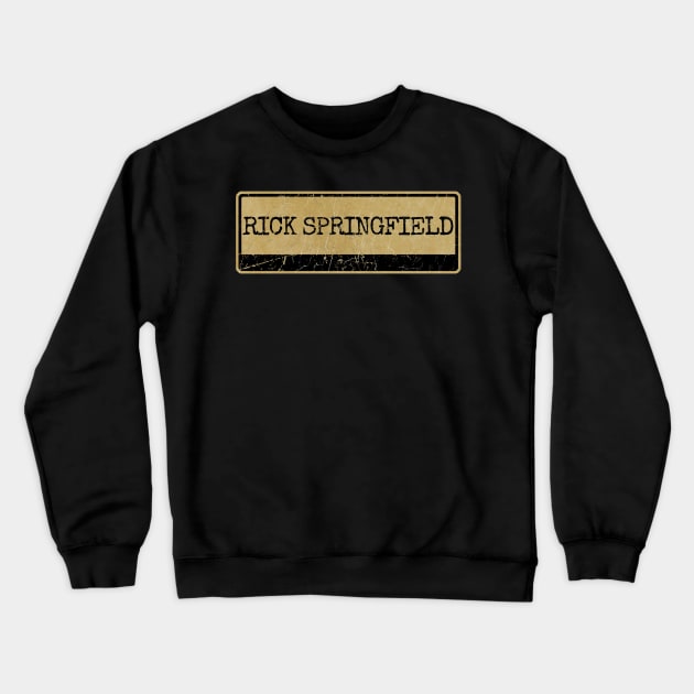 Aliska text black retro - RICK SPRINGFIELD Crewneck Sweatshirt by Aliska